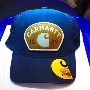 Carhartt Navy Blue Trucker, NWT, Snapback, Tan/Brown Patch